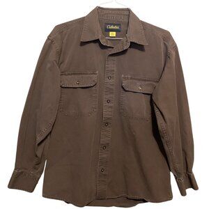 VTG Cabela’s Men’s Thick Shirt Button-Down Brown 100% Cotton‎ Long Sleeve Sz M